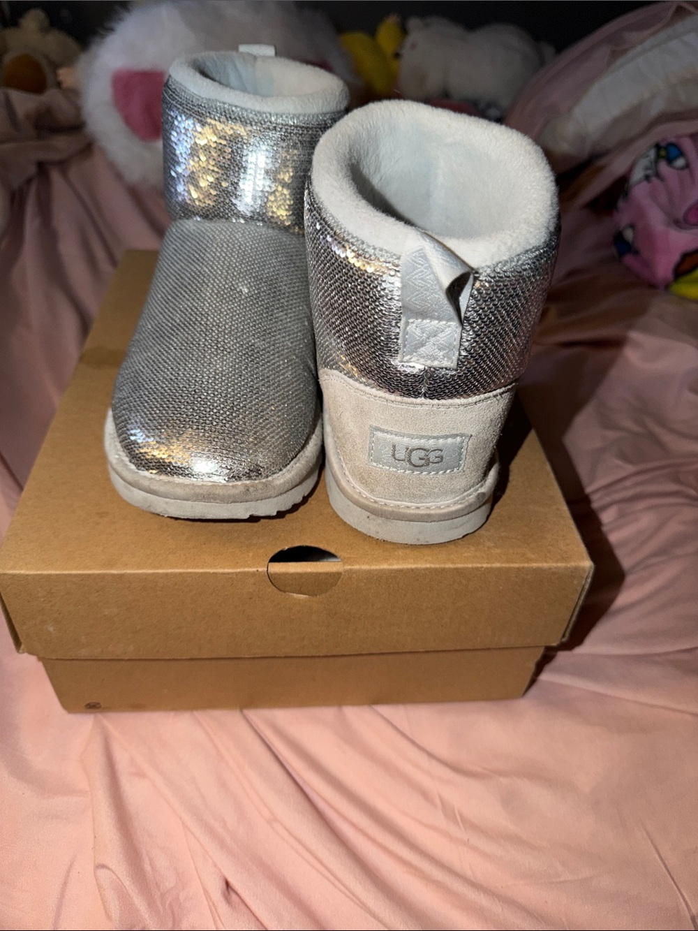UGG Kids Shimmer Silver Mini Boot